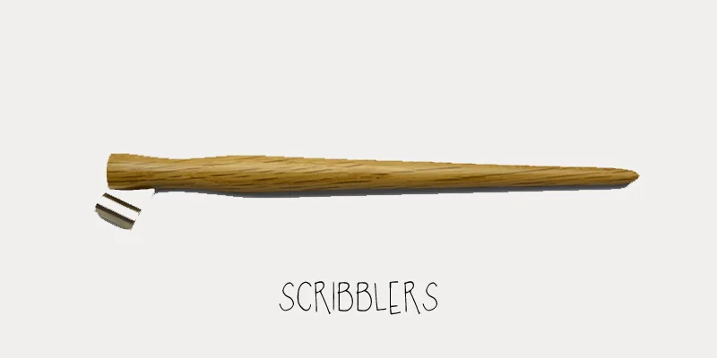 Scribblers and Yoke Co. collaboration for oblique pen holder