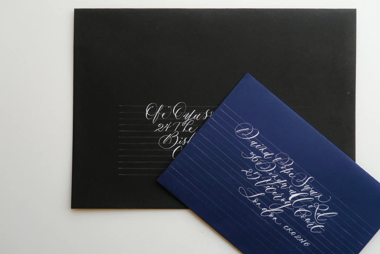 different scripts to address envelopes in calligraphy
