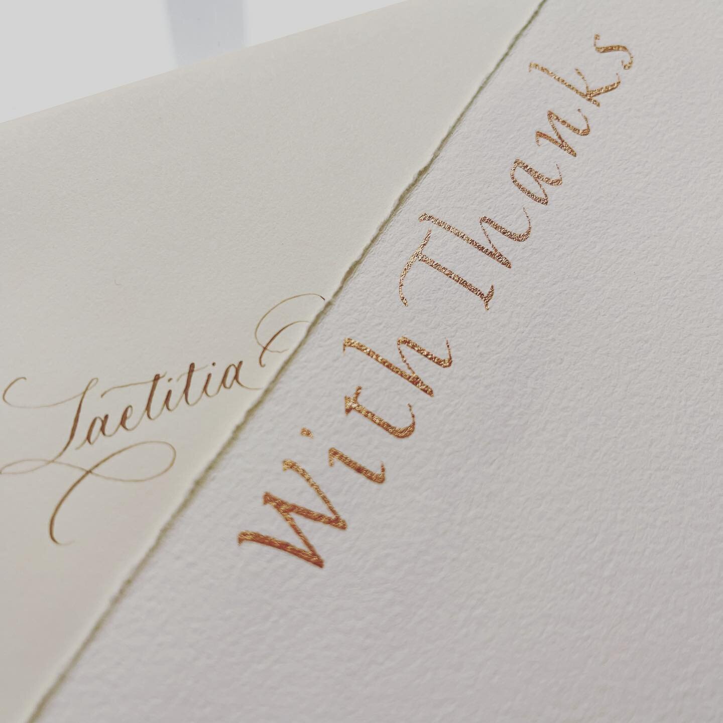 Walnut ink flourished copperplate with Leonardt Principal on Clariana envelopes with Finetec bronze upright italic with Speedball C4 on Arches text wove. For the love of downtime, let&rsquo;s have a little fun!
.
.
.
.
.
.
#flourishedcopperplate #bro