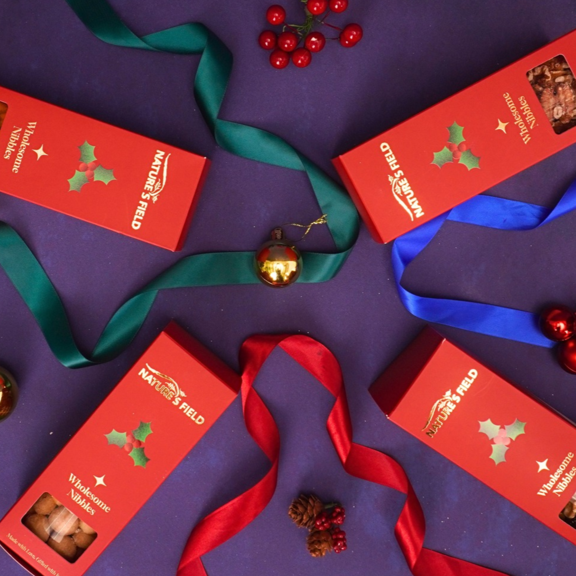 Christmas gift boxes with ribbons ready for delivery in Singapore
