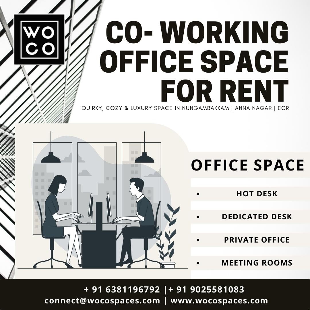 Co-working office space for rent
.
.
Quirky, cozy &amp; luxury space in Nungambakkam | Anna Nagar | ECR
Call us on +91 6381196792|9025581083 to book your space today!

#coworking #coworkingspace #workspace #cowork #meetingroom