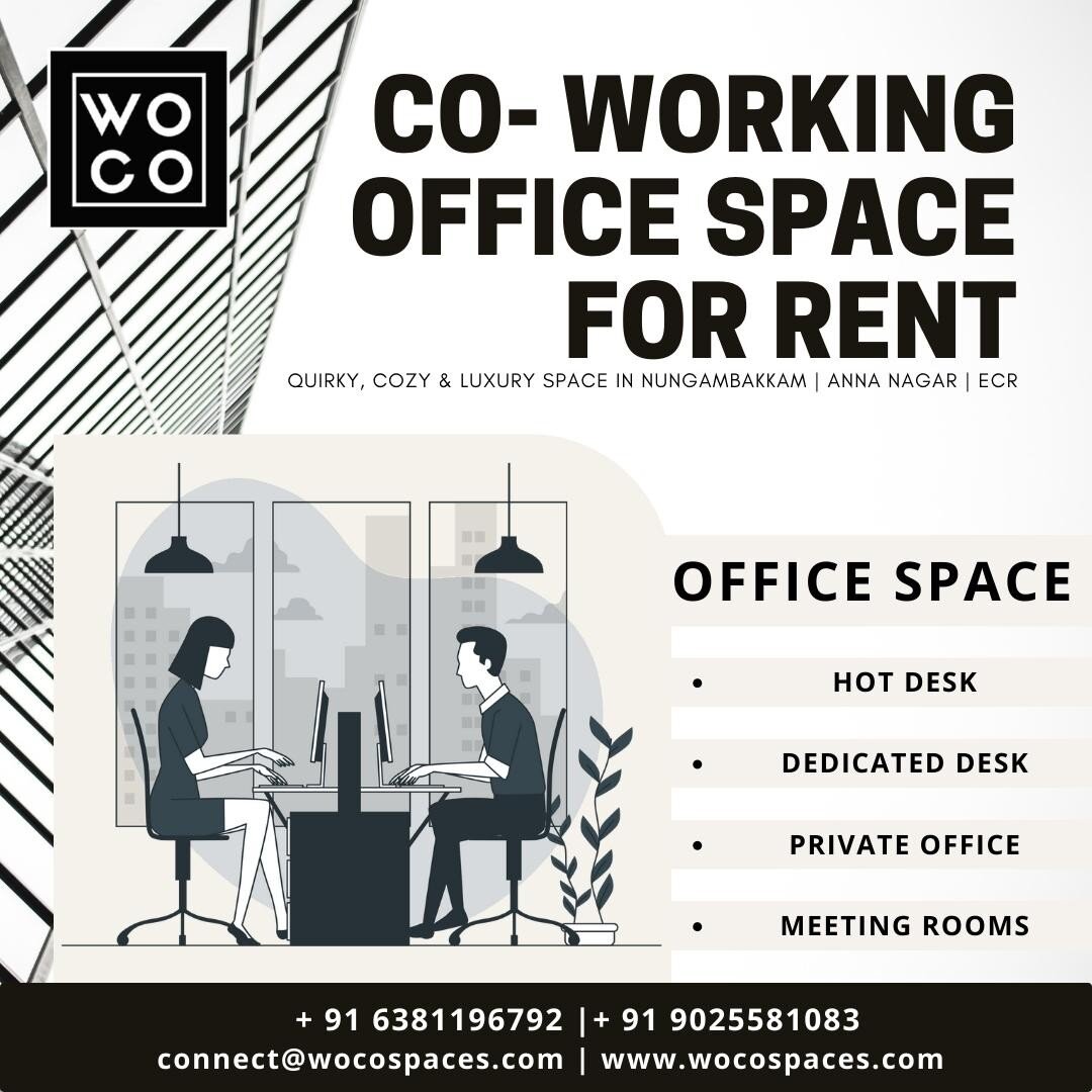 Co-working office space for rent
.
.
Quirky, cozy &amp; luxury space in Nungambakkam | Anna Nagar | ECR
Call us on +91 6381196792|9025581083 to book your space today!

#coworking #coworkingspace #workspace #cowork #meetingrooms