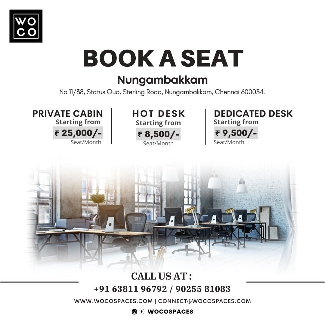 Need a place to work?
.
.
.
Call on +91 6381196792 | +91 9025581083 to book your space today!
 #coworkingspace #coworking #workspace #meetingrooms #cowork #coworkingspace #coworkingspaces #coworkingspace