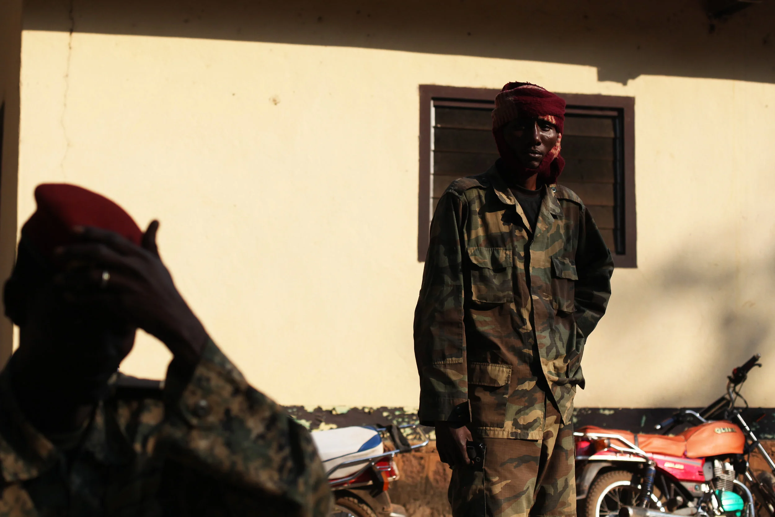 Ex-Seleka are seen at their base in Bossangoa, in January 2014.