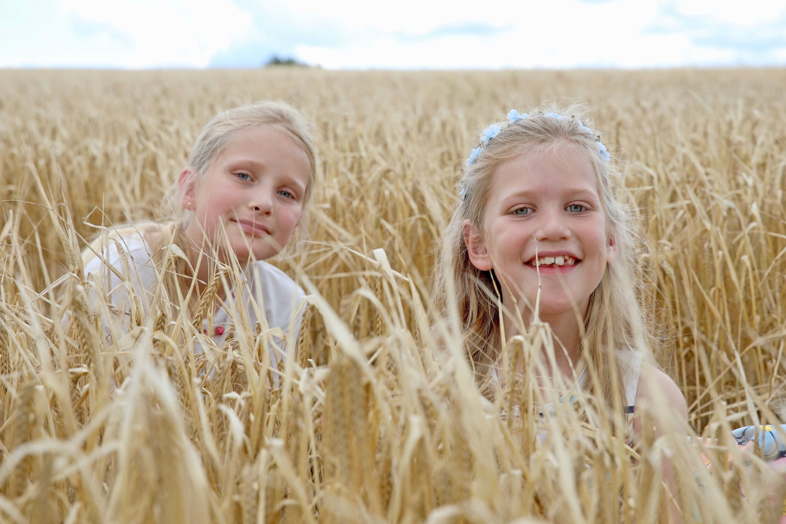 Girls in Barley Field