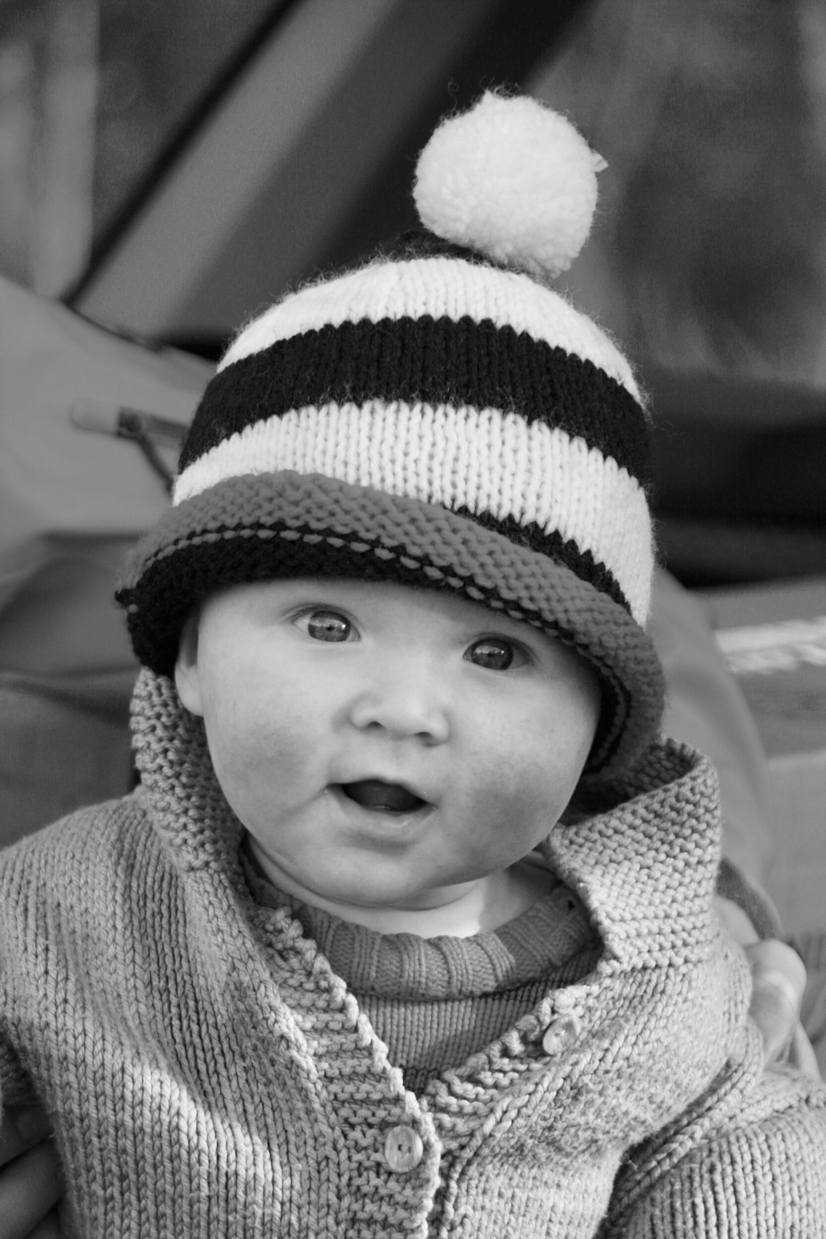 Baby Boy in Bobble Hat