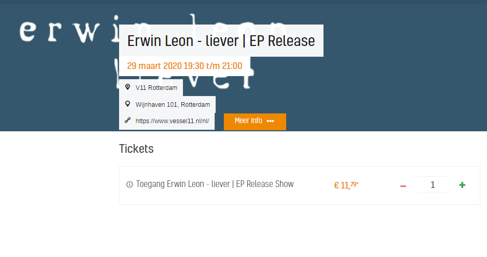 Kaartverkoop EP Release Show gestart!