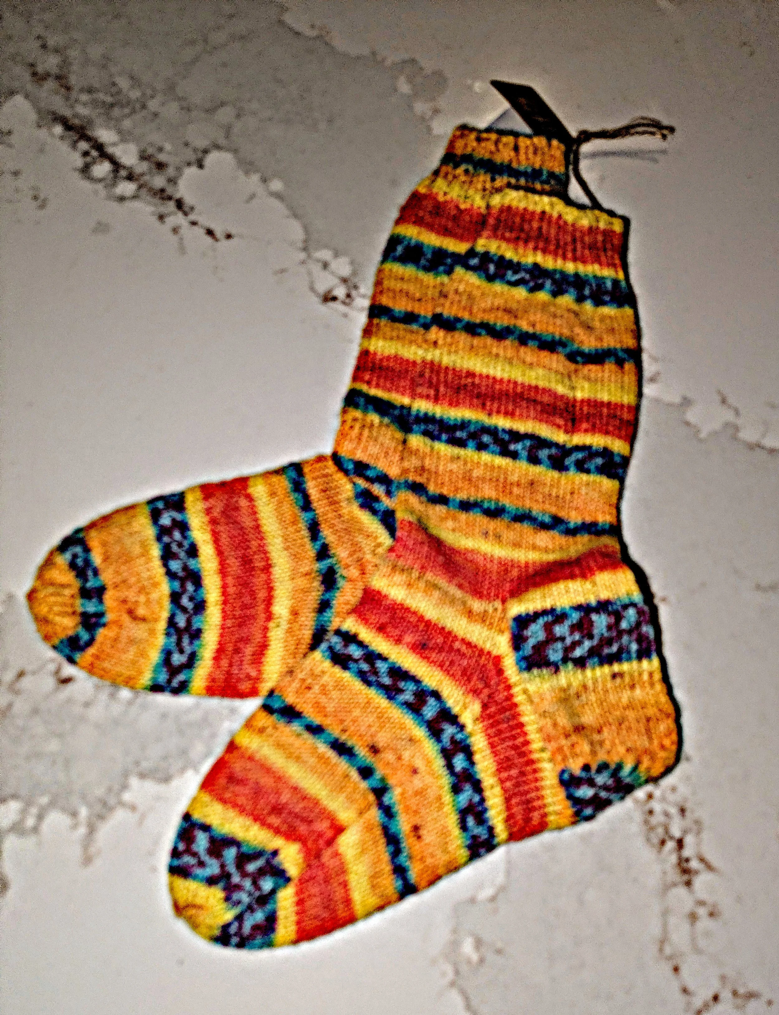 Hand Knitted Wool Mix Socks (Small)