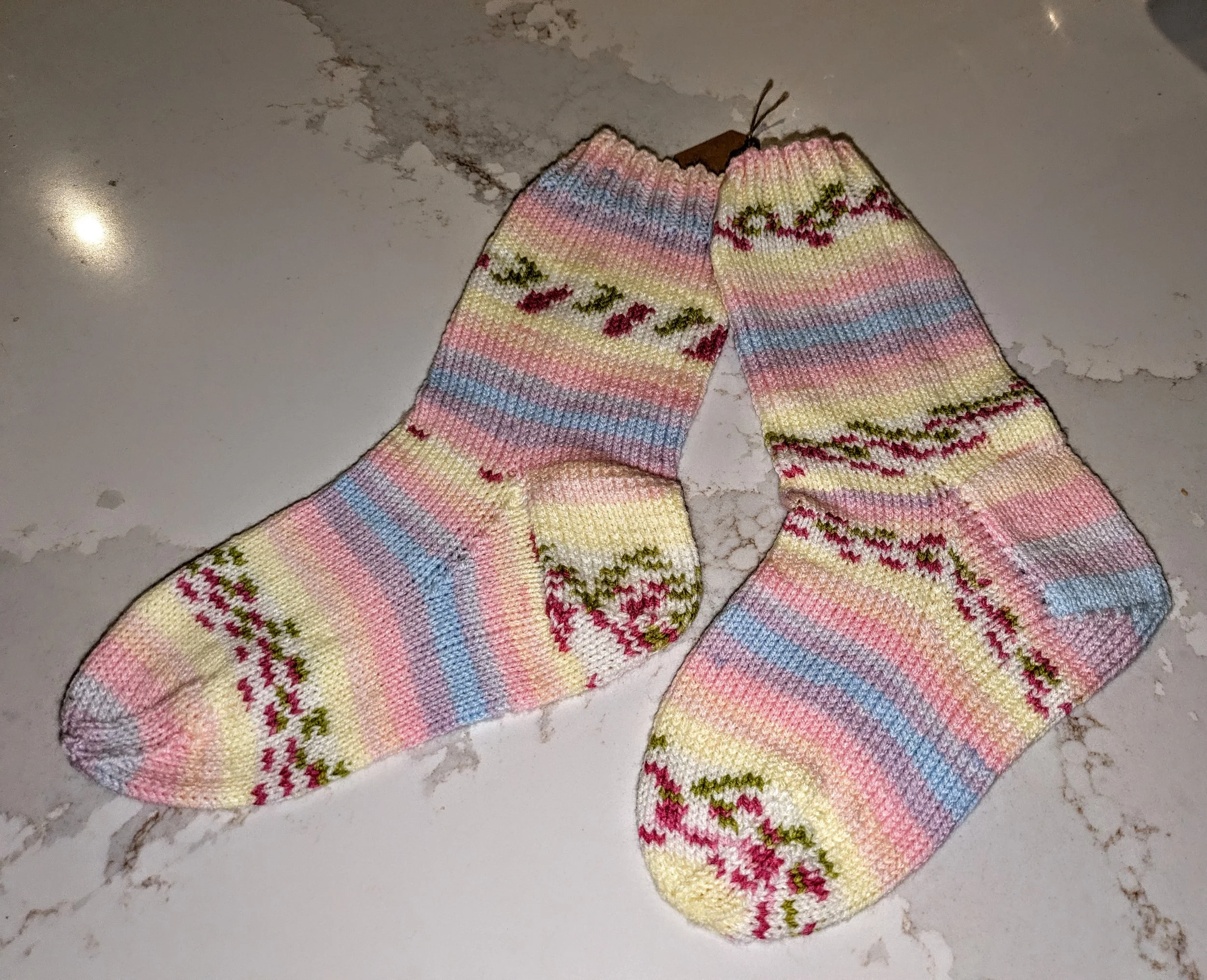 Hand Knitted Boot Socks - adult pink