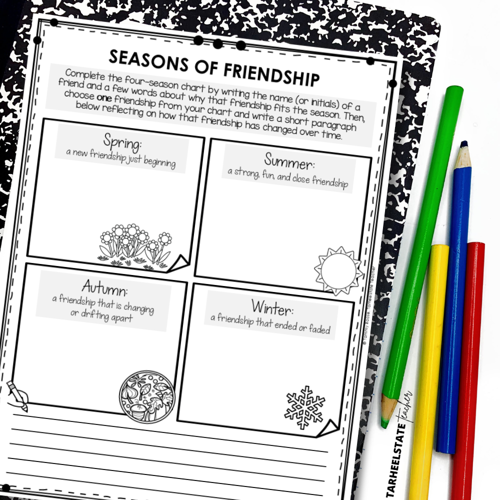 Activities for teaching about friendship in upper elementary