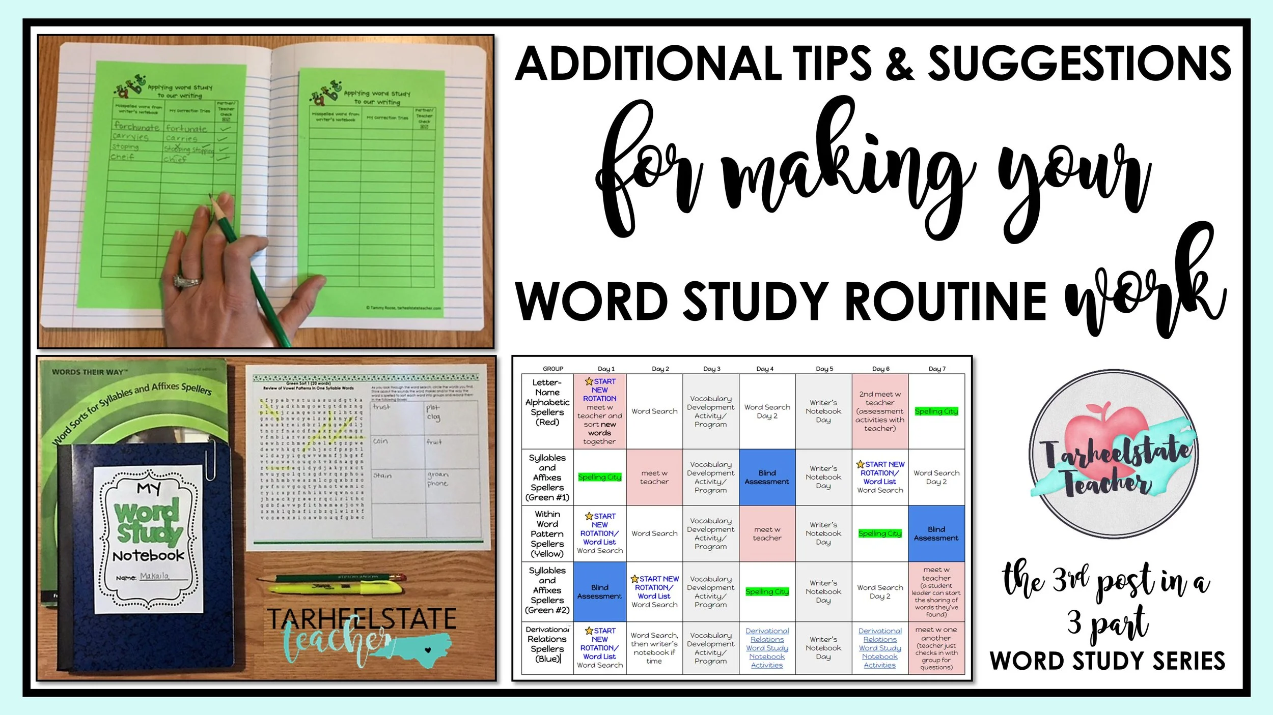 Additional Tips and Suggestions for Your Word Study Activities