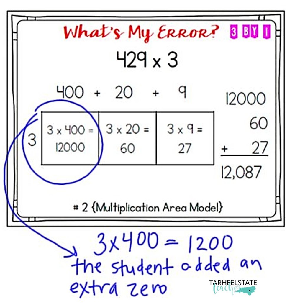 Multiplying with the Area Model Error Analysis — Tarheelstate ...