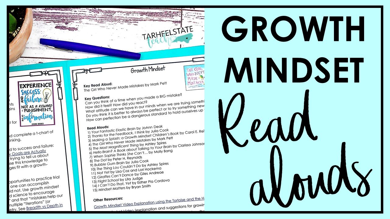 List Of Read Alouds For Teaching Growth Mindset Tarheelstate Teacher