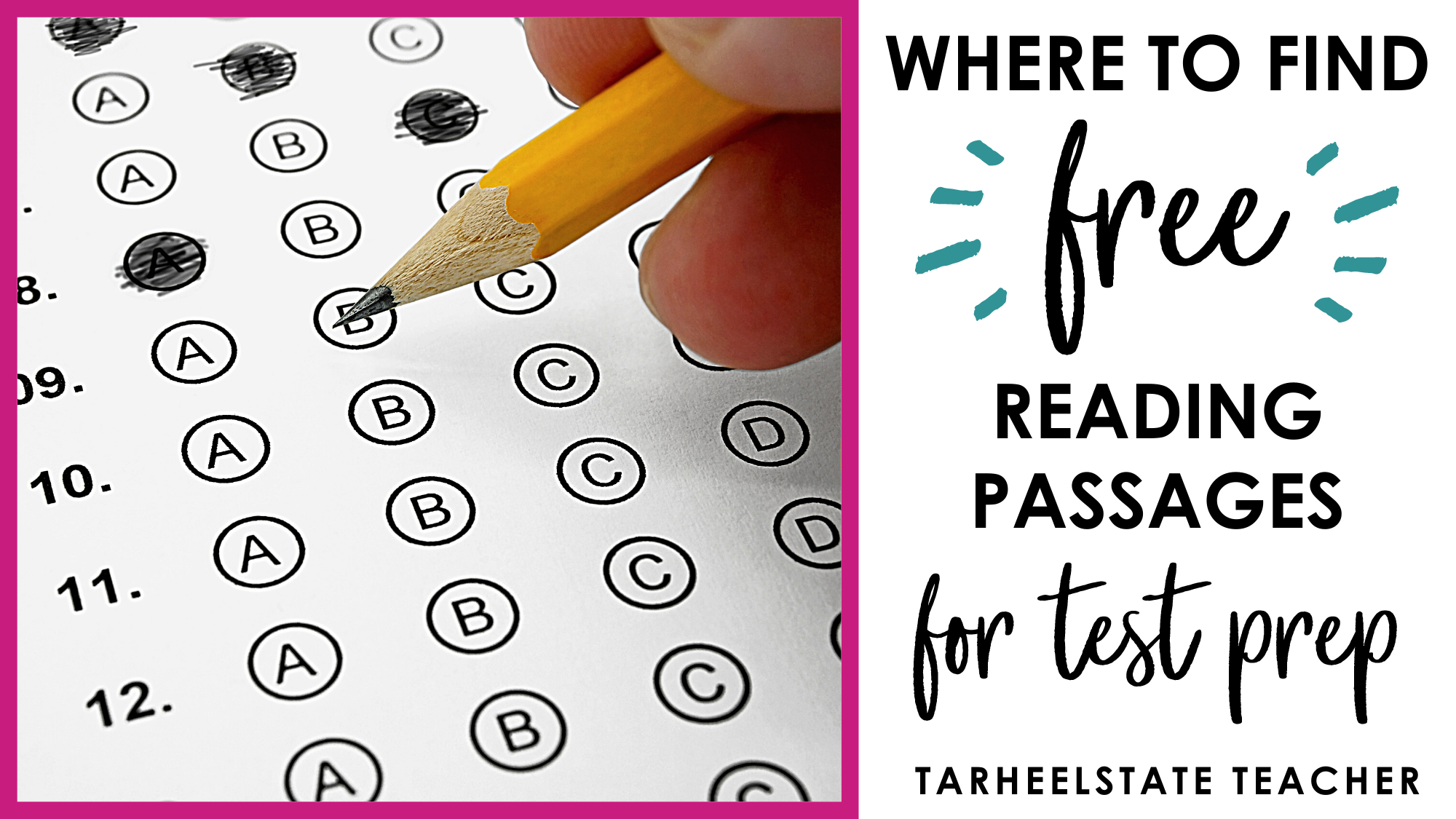 free reading test prep passages tarheelstate teacher