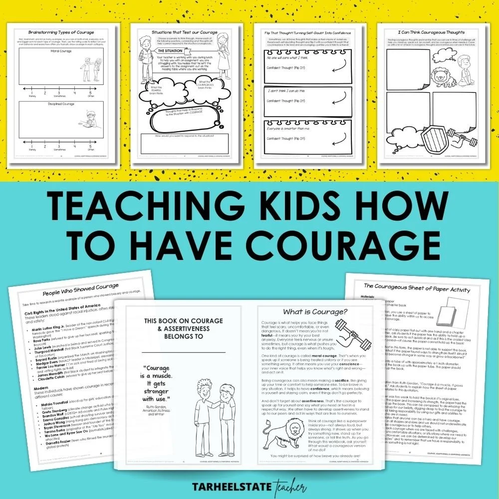 how to learn to be brave and courageous workbook for kids