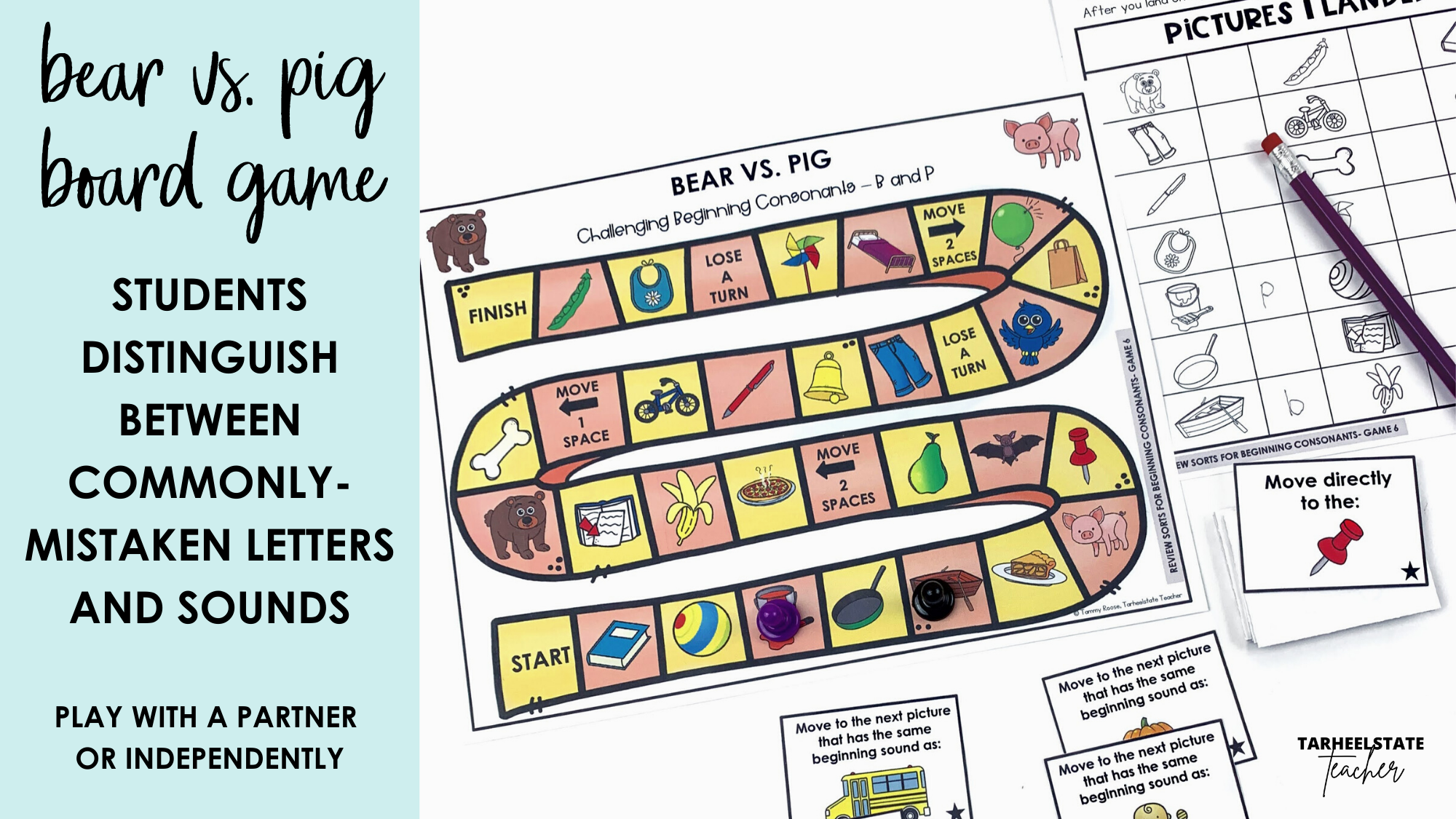 Beginning Sounds CVC Words /p, b ,m, t, d, k, g, f