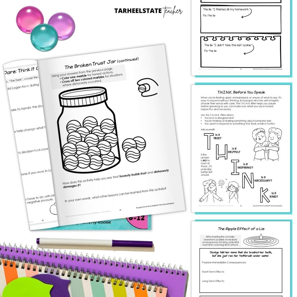 an integrity and honesty character-building workbook for kids with integrity and honesty activities