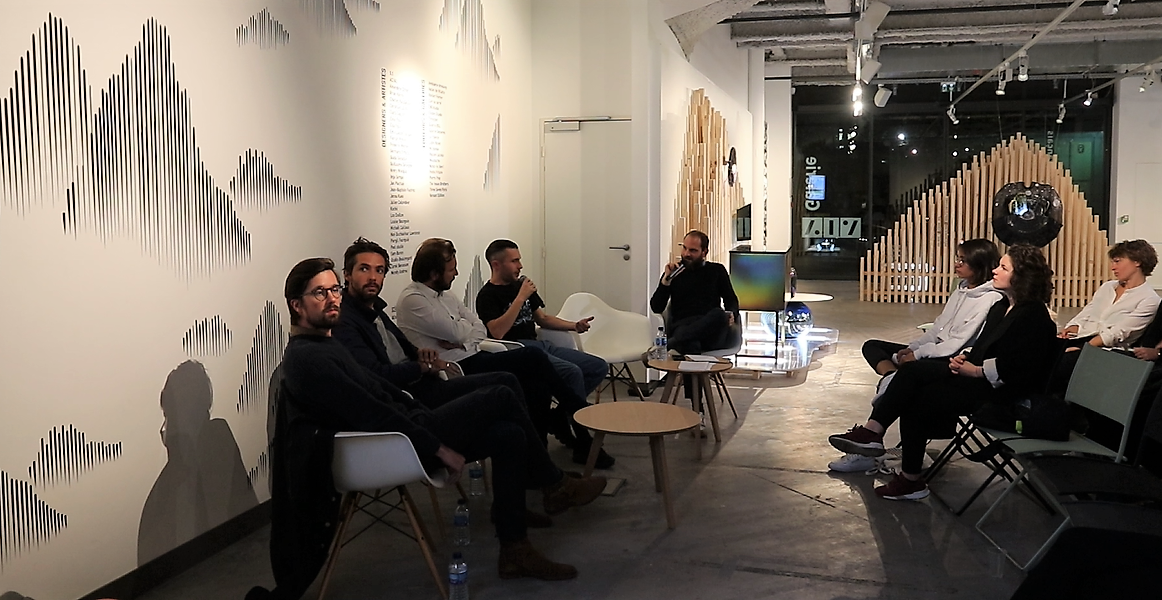 De gauche à droite : Arnaud Berthereau et Joran Briand - Studio Briand & Berthereau, Jean-Sébastien Blanc - 5.5, Guillaume Hugon -Golgotha et Pierre-Edouard Martial - NellyRodi