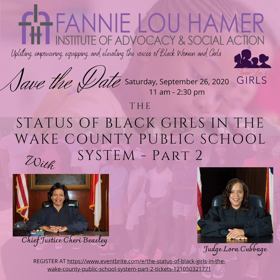 You asked for it, and we did!
We’re going DEEPER and inviting you to share your thoughts. 
Join us ... REGISTER HERE: https://www.eventbrite.com/e/the-status-of-black-girls-in-the-wake-county-public-school-system-part-2-tickets-121050321771?fbc