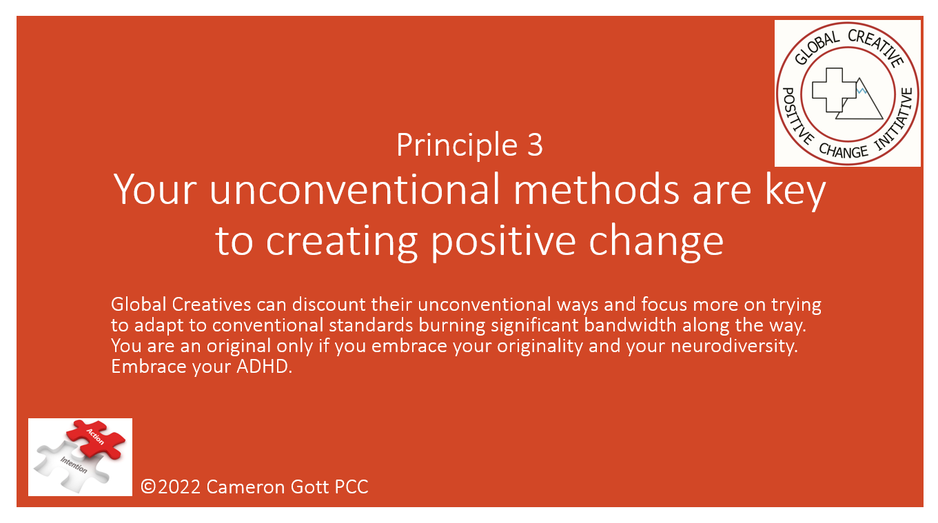 Your Unconventional Methods are Key to Creating Positive Change: Principle III