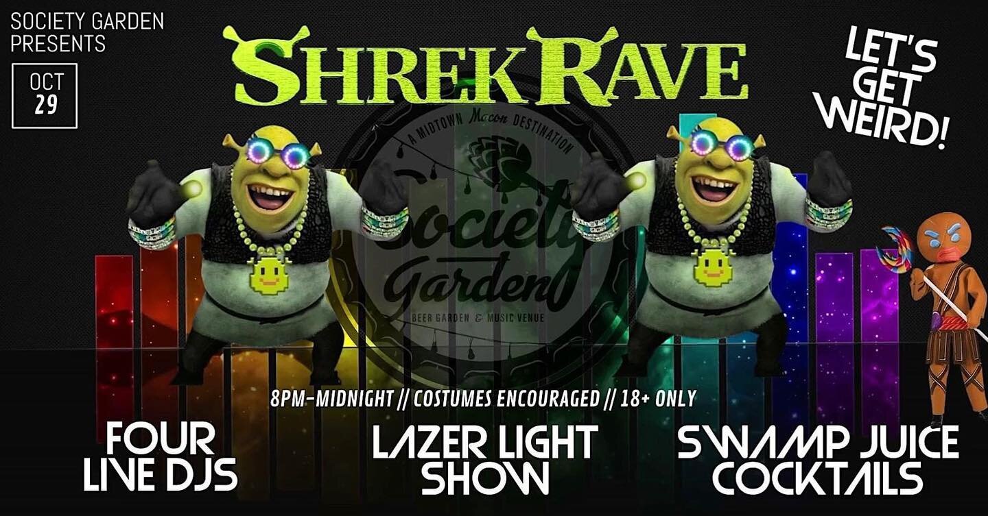 Who&rsquo;s ready for Shrek Rave at the Garden?! Tickets available now at the link in our bio! 👹💃🏼🪩🍸🎟

There will be four live DJs from all over Georgia throughout the Garden, a mind-blowing laser light show, Swamp Juice cocktails, and a $200 g