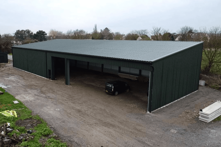 Steel agricultural storage building