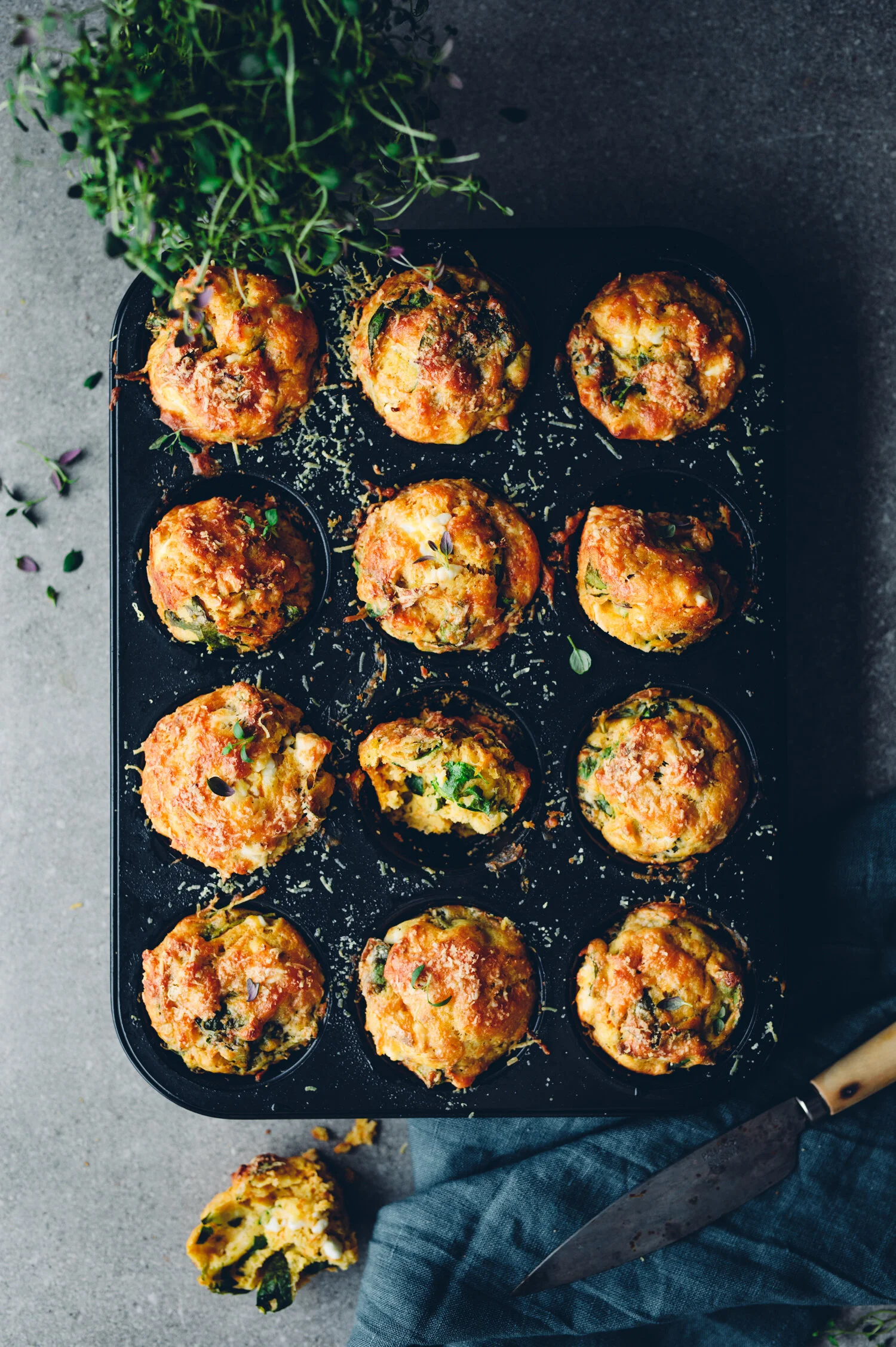 Savory Spelt Muffins, January 2020