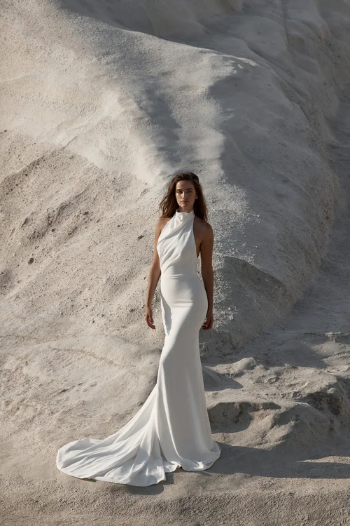 beach wedding dresses in miami Long Sheath Spaghetti Straps Lace Beach Wedding Dress US16 / Ivory