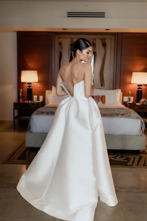white christmas dresses Alex Perry Lane Satin Crepe Off Shoulder Gown – Runway Catalog main image 0