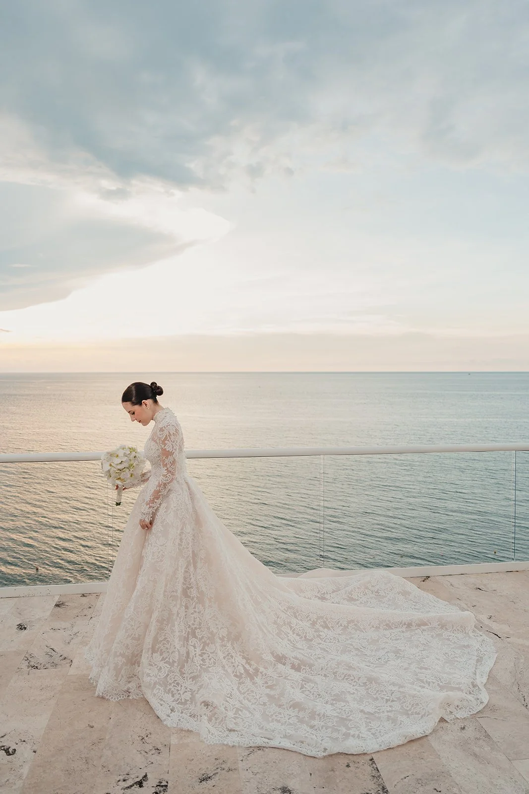 Real Bride Lissette in Emilia by Monique Lhuillier