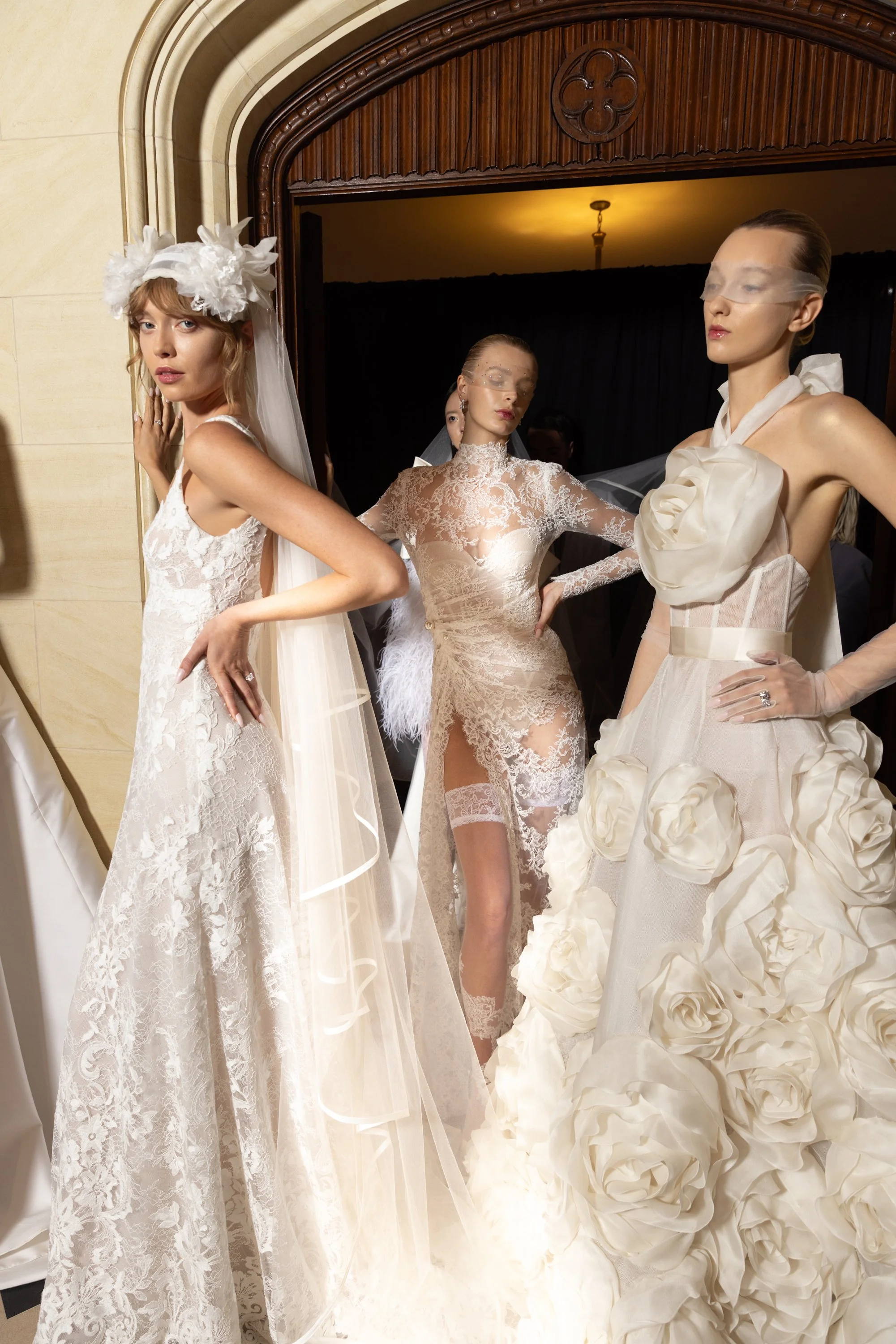 Backstage at Monique Lhuillier’s Runway Show