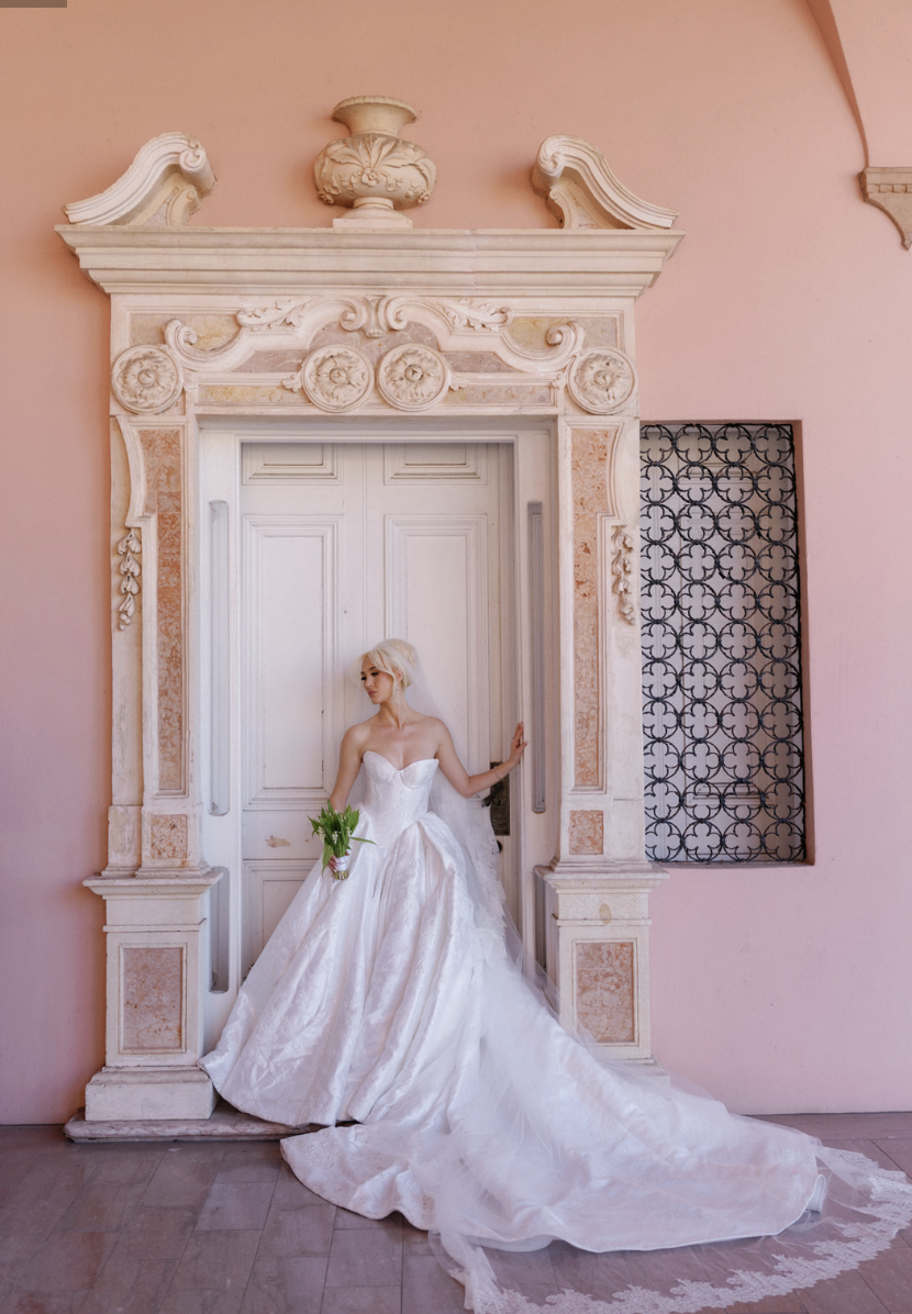 Real Bride Hadley in Josephine by Leah Da Gloria at her Timeless Ringling Museum Wedding   