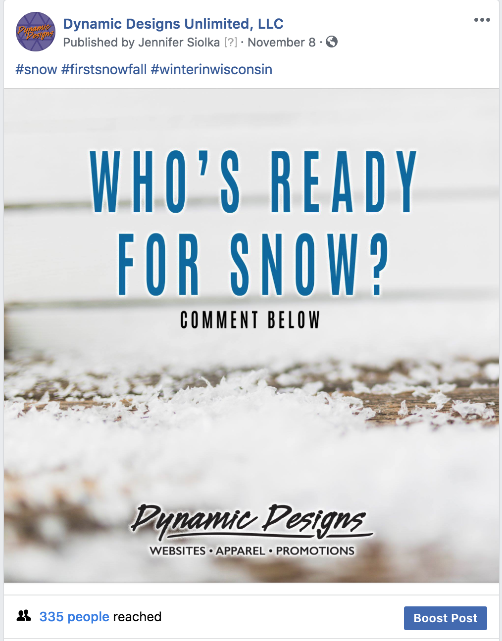 Posted about the weather before a big storm.