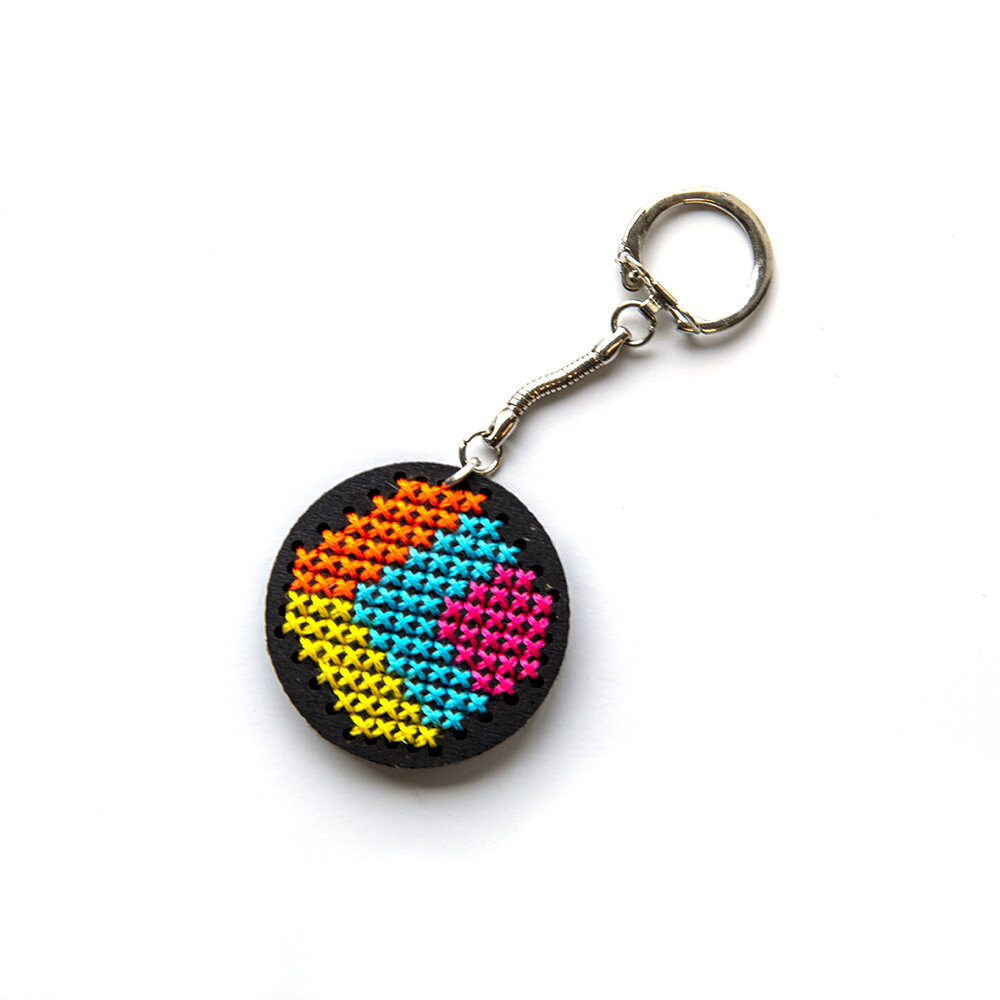 Cross Stitch Key Chain — fat thread