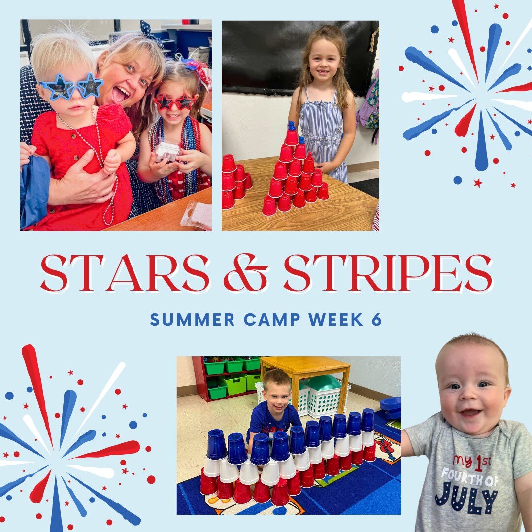 Party in the USA...or WLC 🎉🇺🇸

These little firecrackers showed off their American spirit with red, white, and blue outfits! They had a blast building towers with cups and creating stars, fireworks, bald eagles, and American flags ❤️🤍💙