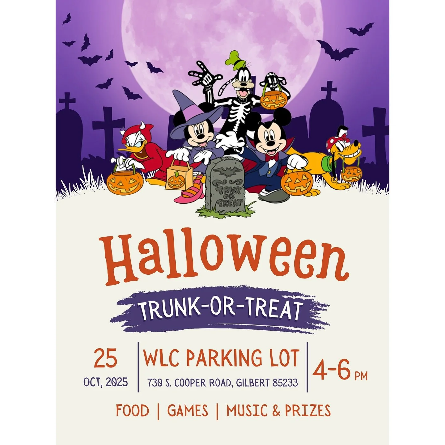 Join us for a spooktacular evening of fun at our Trunk or Treat! Mark your calendars for October 25th at 4&ndash;6 PM in the School Parking Lot. Enjoy food, games, music, and prizes, fun for the whole family! 🎃👻