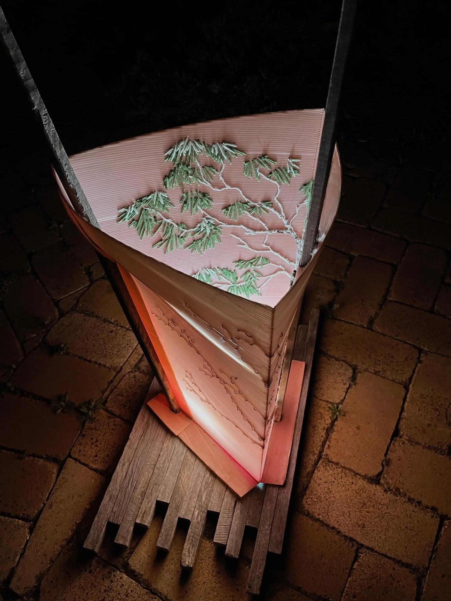 Kirsten Wehner_Promise_2022_Found tree guard, wool and timber_90 x 70 x 40cm_Image Kirsten Wehner .jpeg