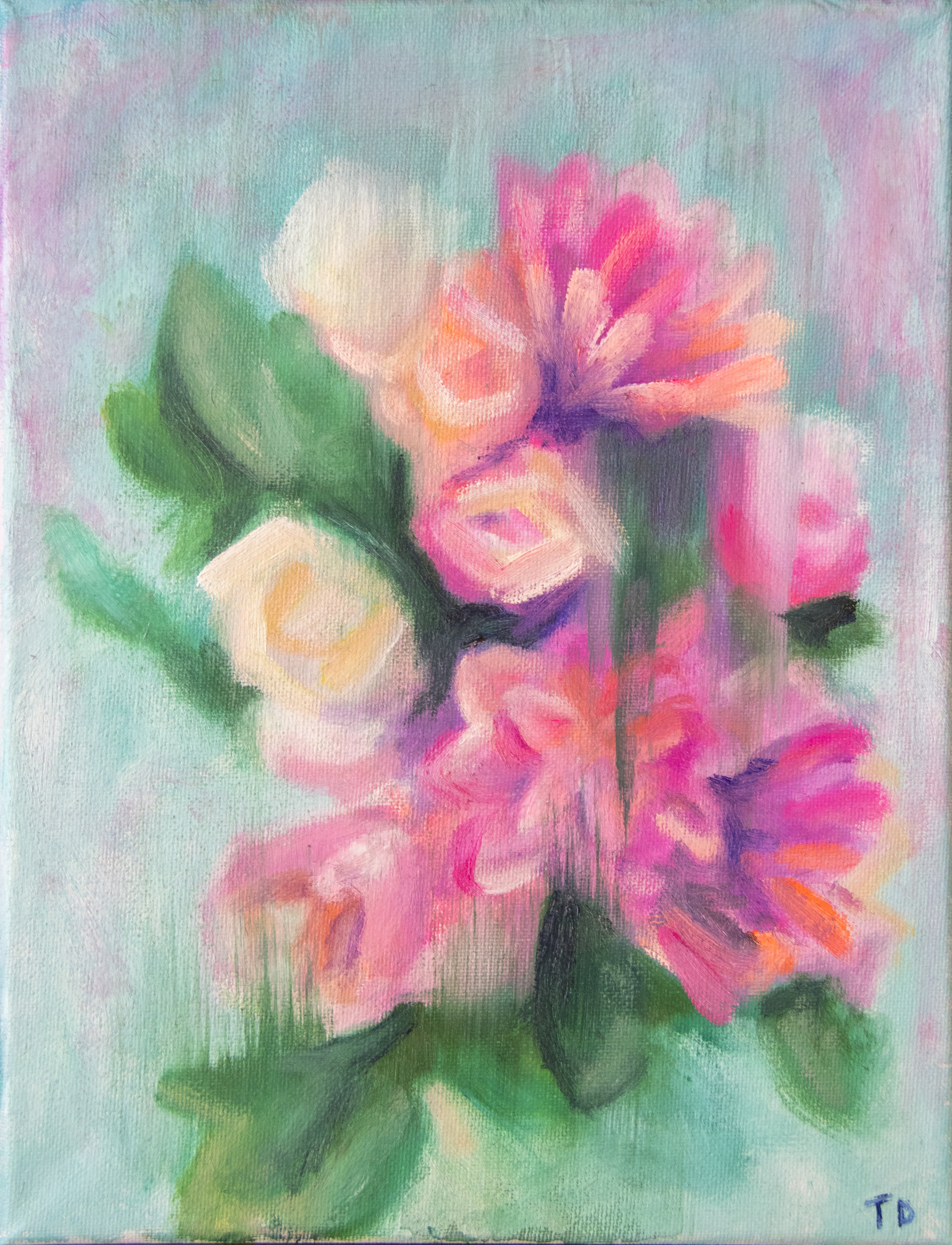 A Quick Study of My Wedding Flowers 8x10, oil on canvas 2018