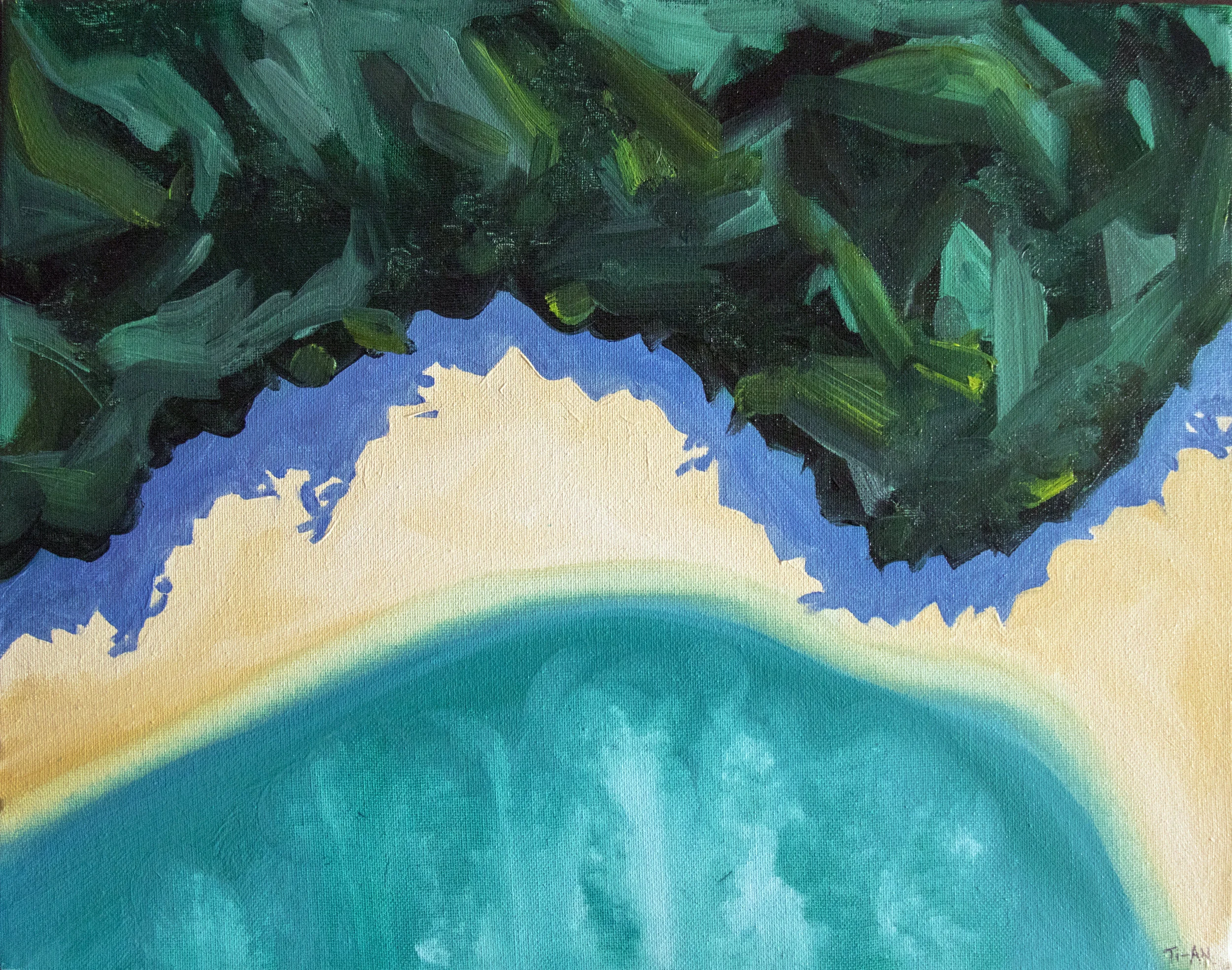 Tallebudgera From Above 14.5x18, oil on canvas 2017