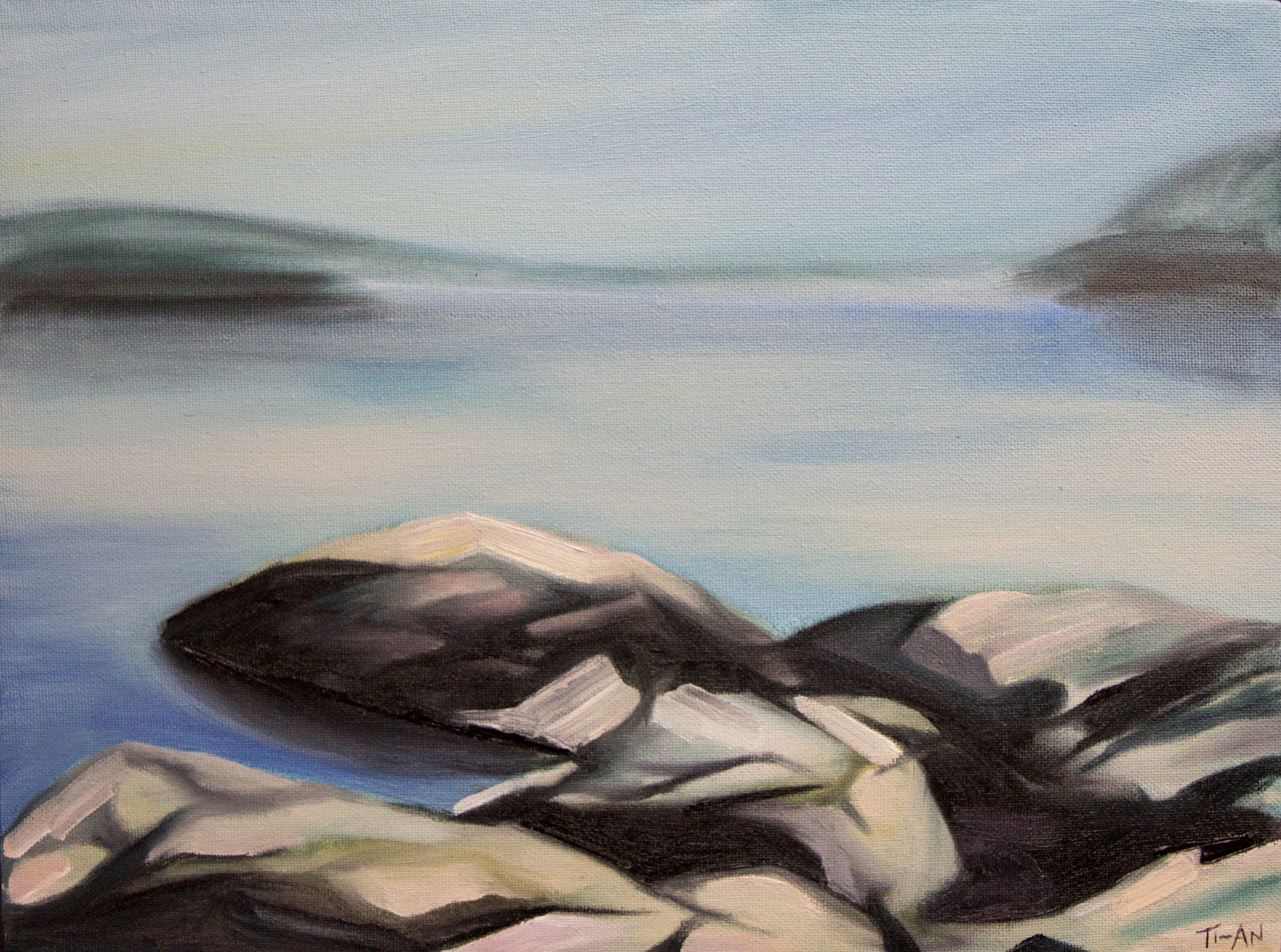 Algonquin Morning at Smoke Lake 11x14, oil on canvas 2017