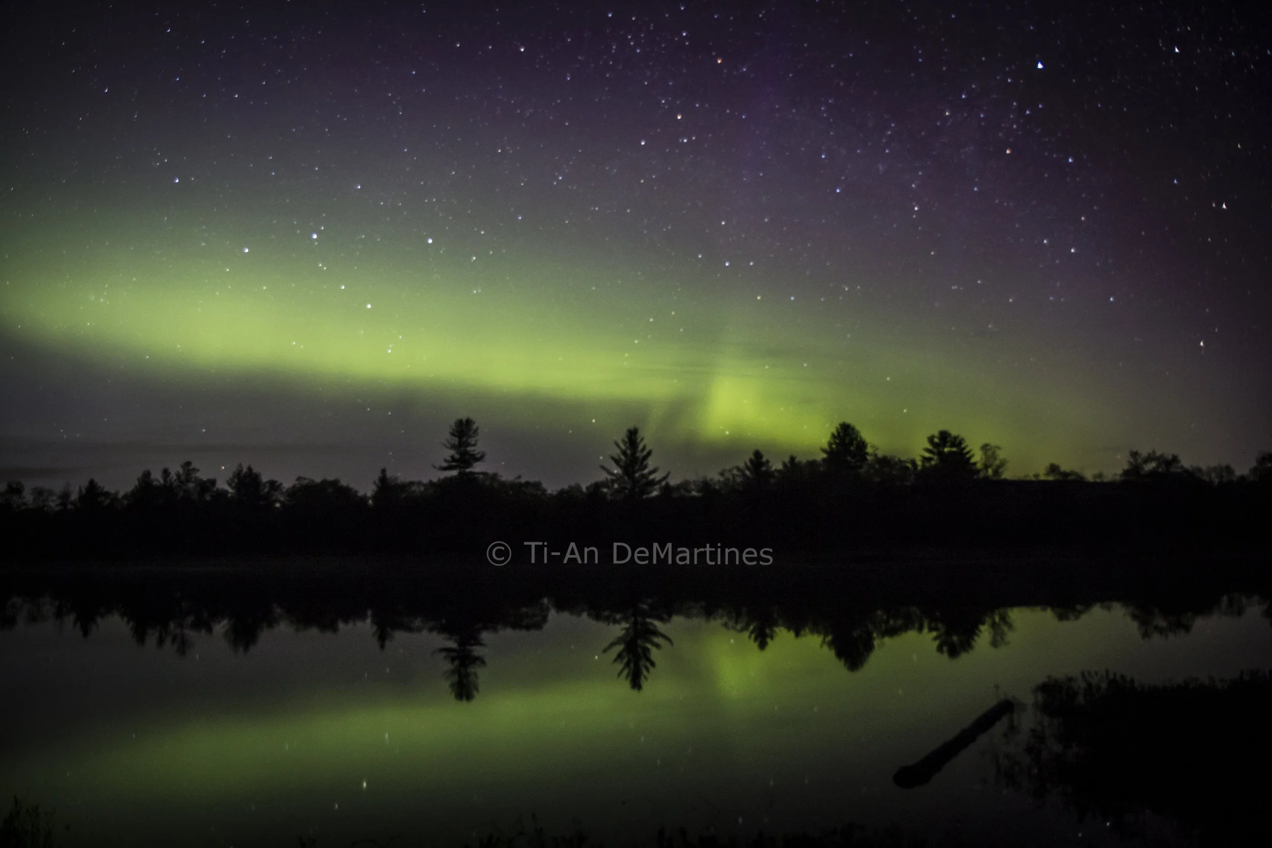 The Northern Lights over Highland Pond Digital photograph 2017
