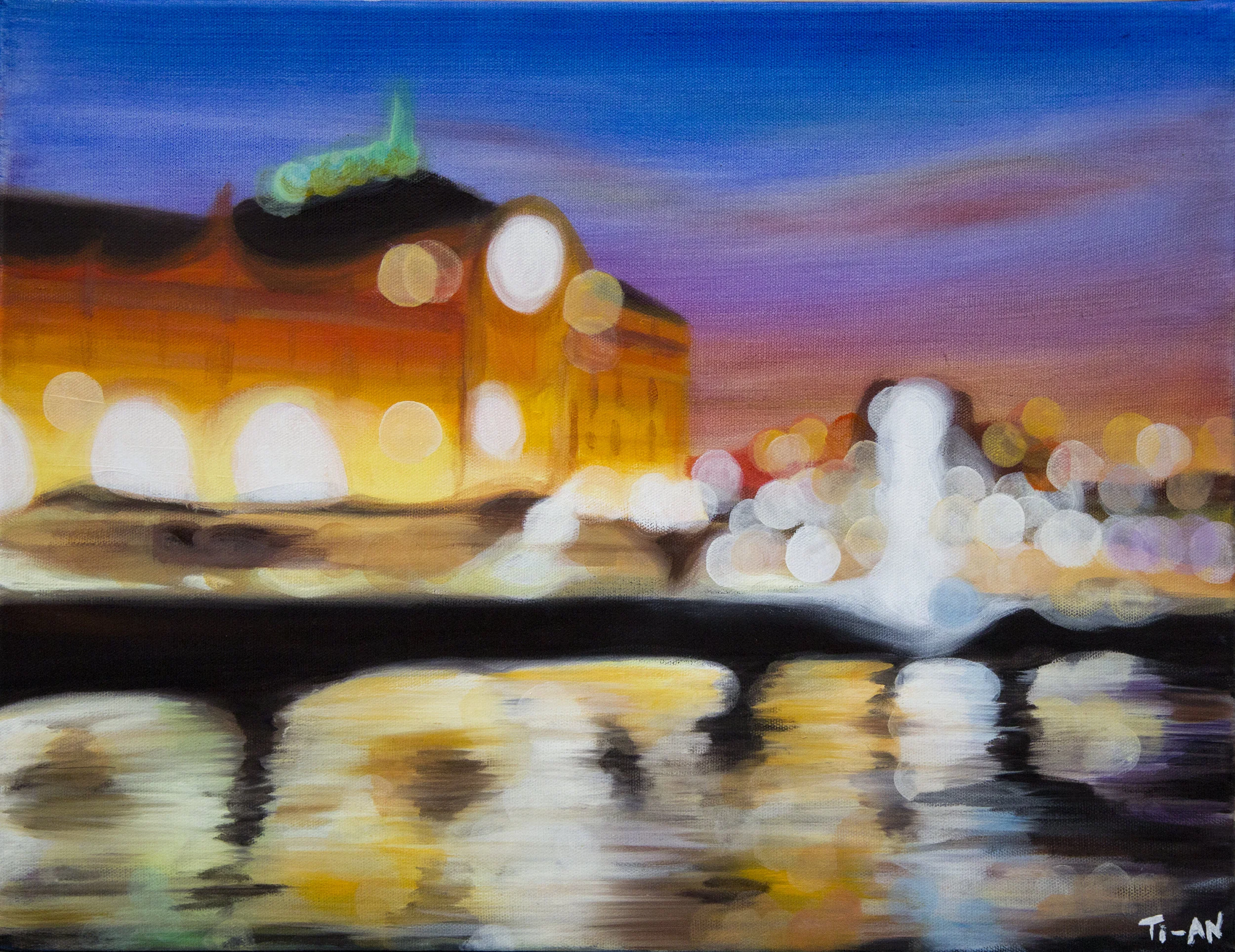 Musée d'Orsay from the Seine 16x20, oil on canvas 2012