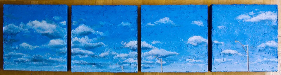Dupont 10x10 each, oil and acrylic on canvas 2009