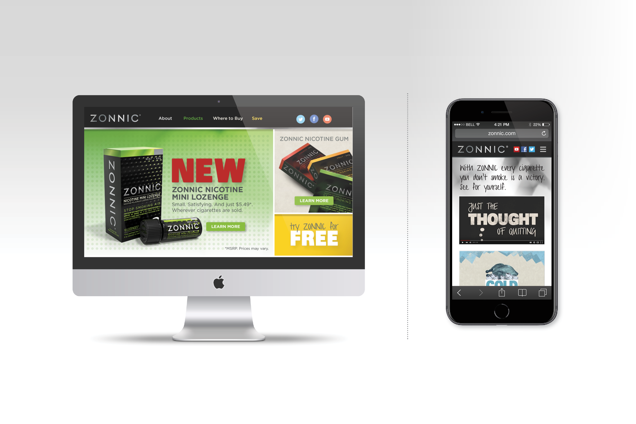 ZONNIC – Website – Desktop, Responsive Mobile