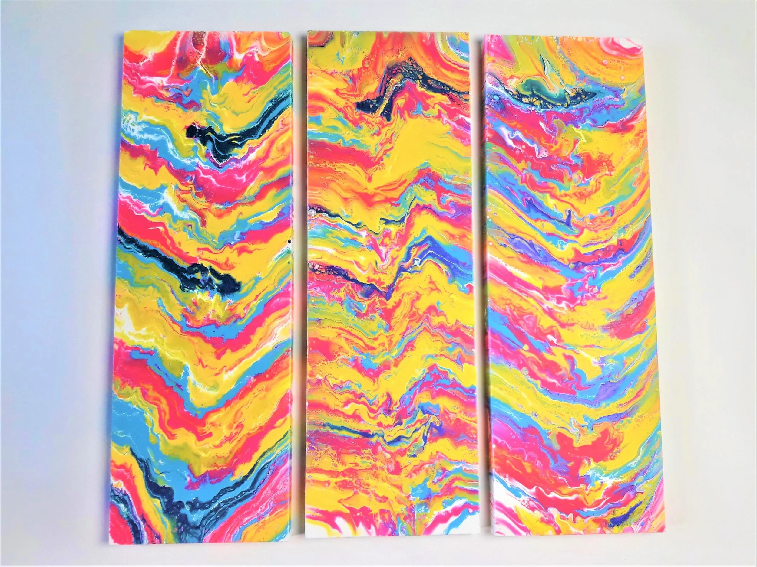jessie.does.art - 12x36 gallery wrapped three-panel abstract modern-baroque acryllic paintings - Pretty Please with Sugar on Top.jpg