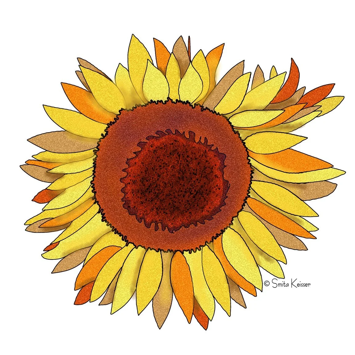 Digital Sunflower by Smita Keisser