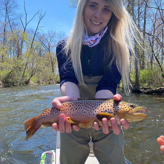Beautiful day on the water with some great people! Mix of Browns, Bow&rsquo;s and laugh&rsquo;s thanks ladies till next time. #orvis #vermont #bigshoalsraft