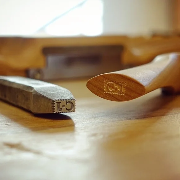 CJ Stamp shown on the end of my spokeshave handles.