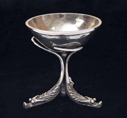 Silver Chalice with Dragon Footed Pedestal