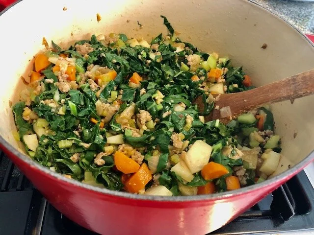 Ginger Kale Soup (with ground pork)